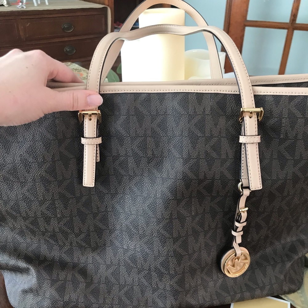 Authentic Michael Kors large logo Jet Set tote